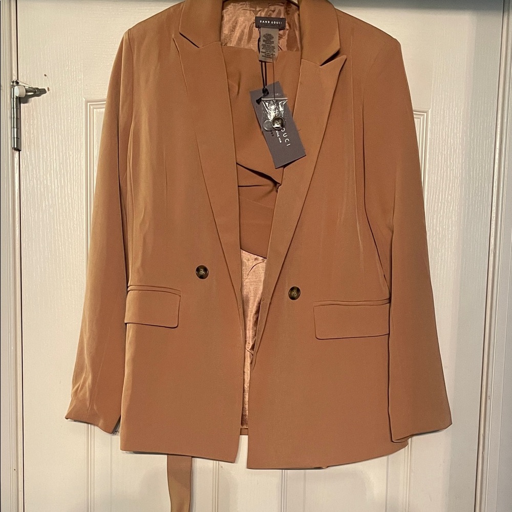 Camel Blazer for Women with shorts